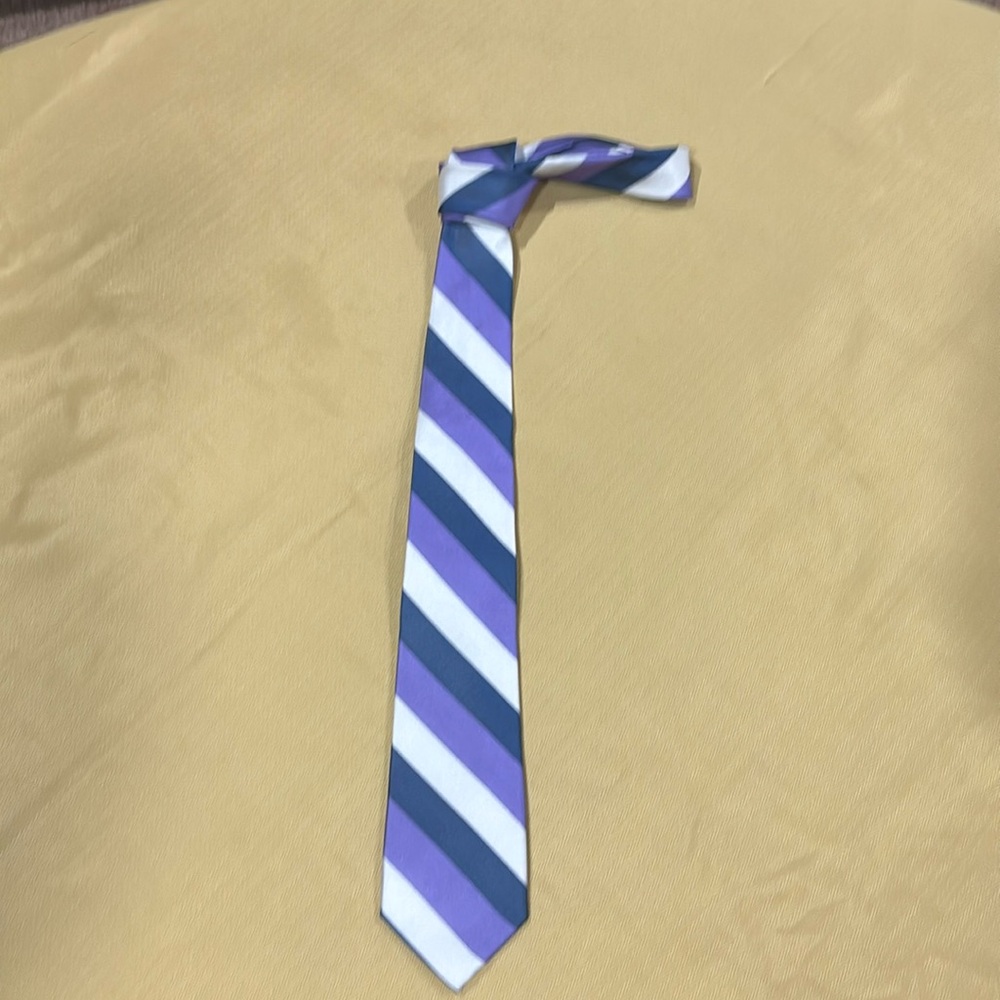 Men’s stretch Anderson striped Purple/white Chaps tie. Excellent condition